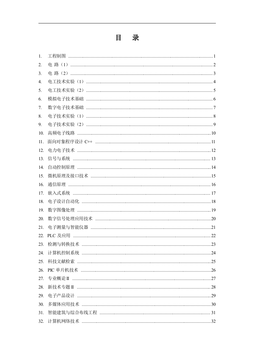 福建工程学院电子信息工程专业课程简介