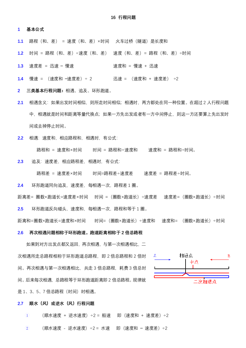 2021年小升初奥数行程问题典型例题