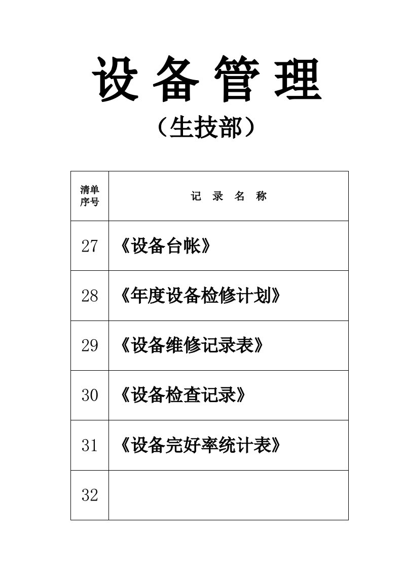 生产管理--设备记录