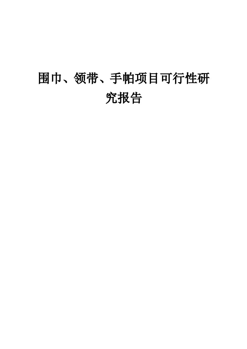 2024年围巾、领带、手帕项目可行性研究报告