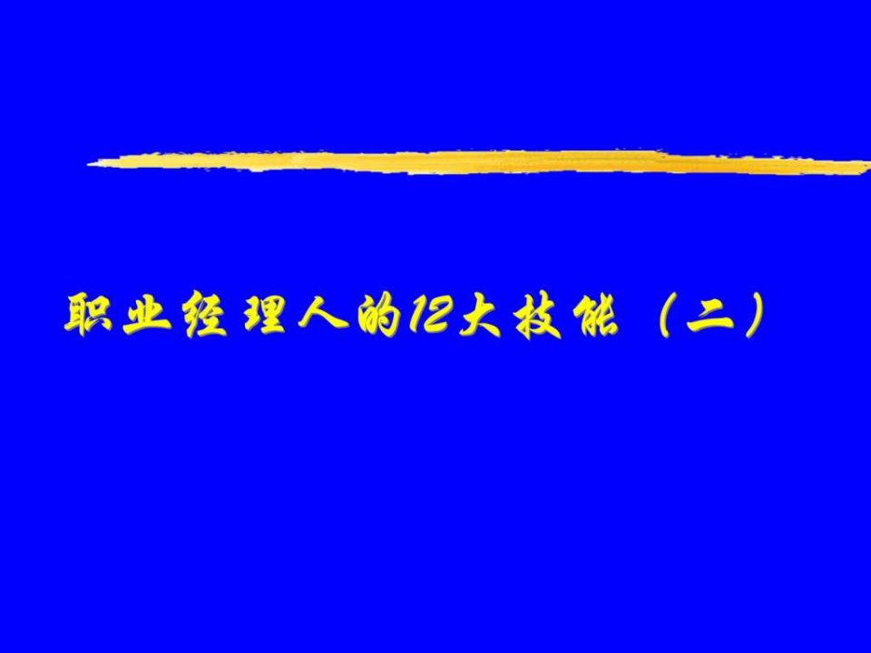 职业经理人12大技能二