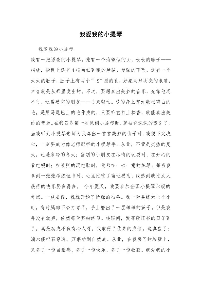 我爱我的小提琴