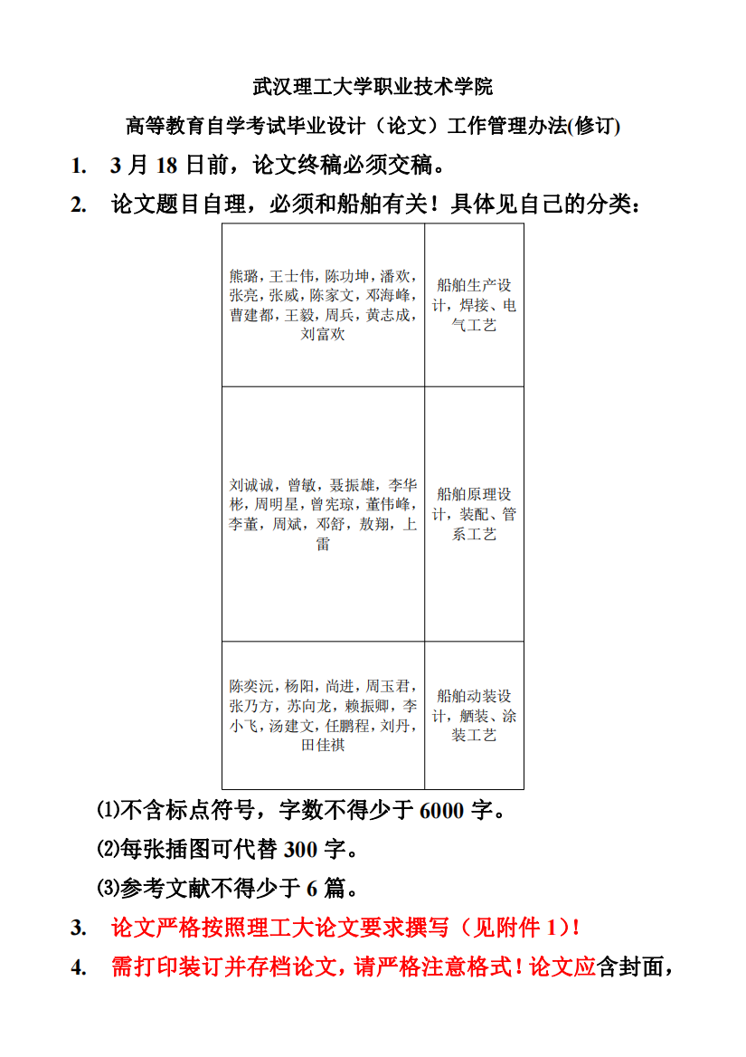 论文题目及格式要求