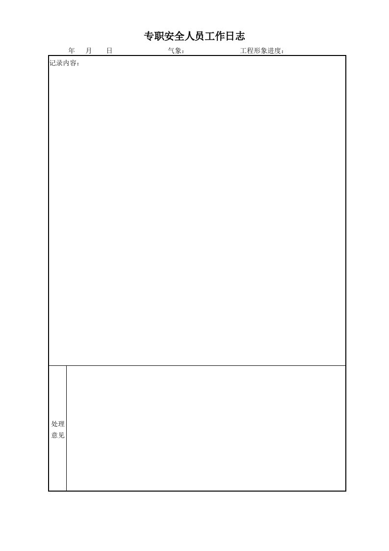 建筑资料-专职安全人员工作日志