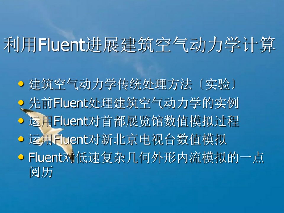 利用Fluent进行建筑空气动力学计算实例ppt课件