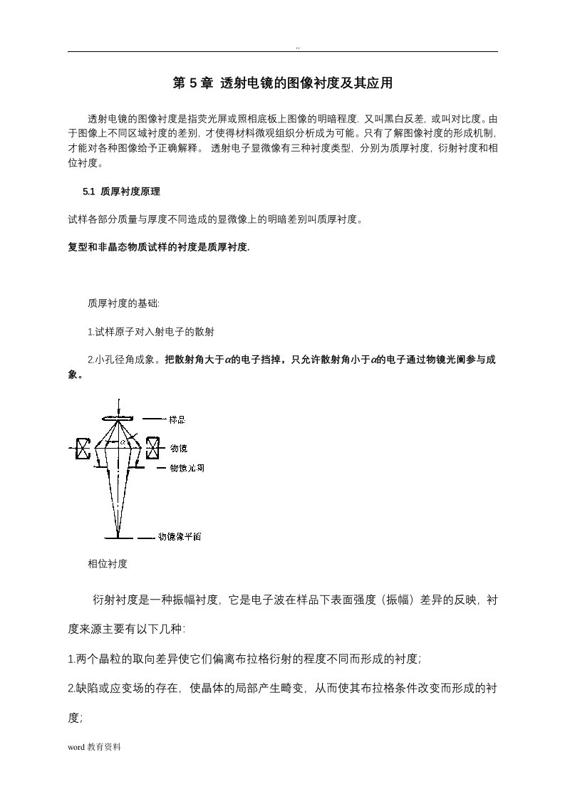 tem的三种像衬度