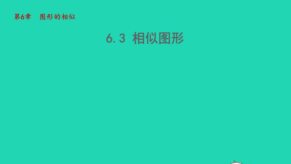 2022春九年级数学下册第六章图形的相似6.3相似图形课件新版苏科版