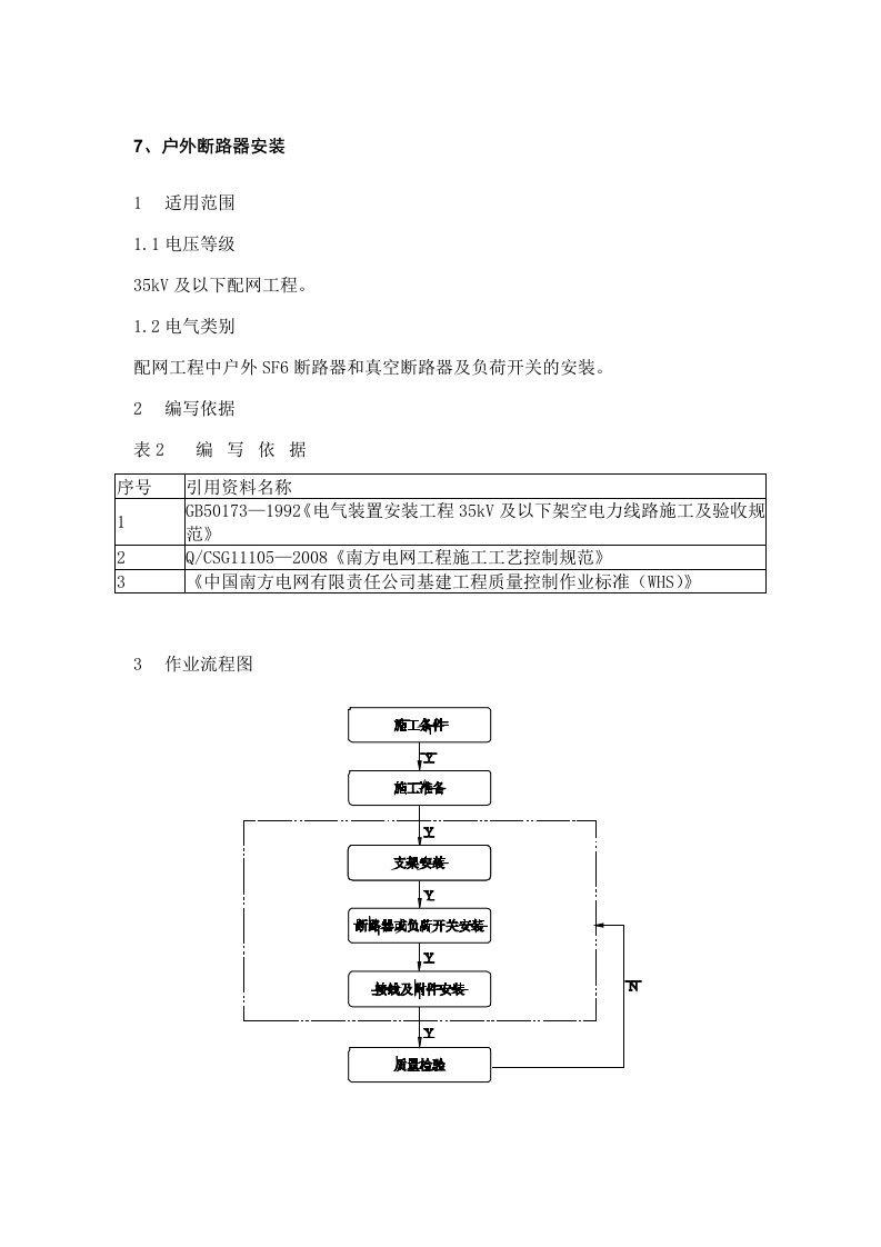 户外断路器负荷开关安装作业指导书