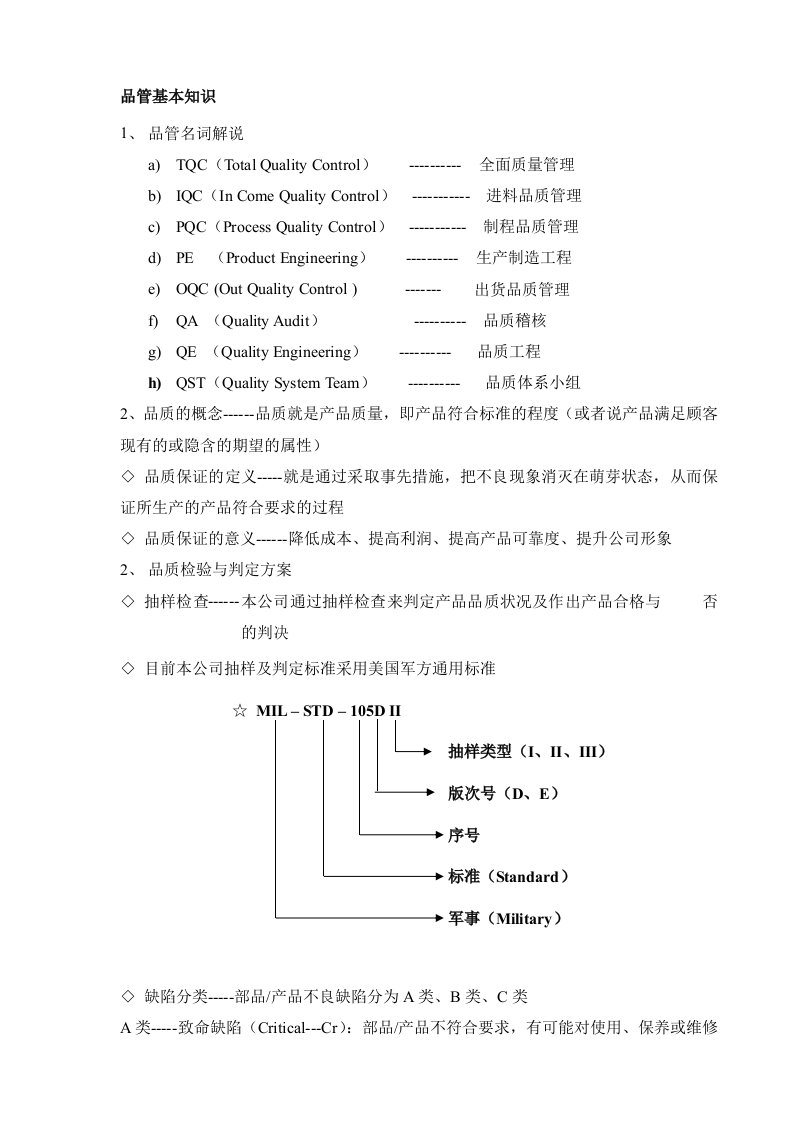 精选培训教材-品管