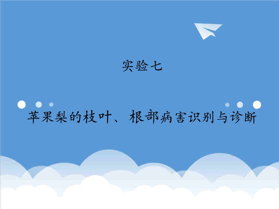 企业诊断-实验七苹果梨的枝叶、根部病害识别与诊断