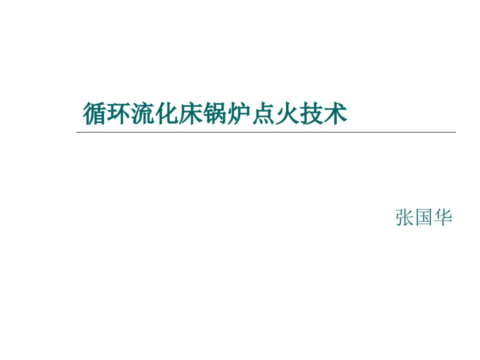 循环流化床锅炉点火技术