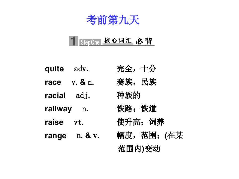 高三英语高考二轮专题复习课件：考前第九天新人教版