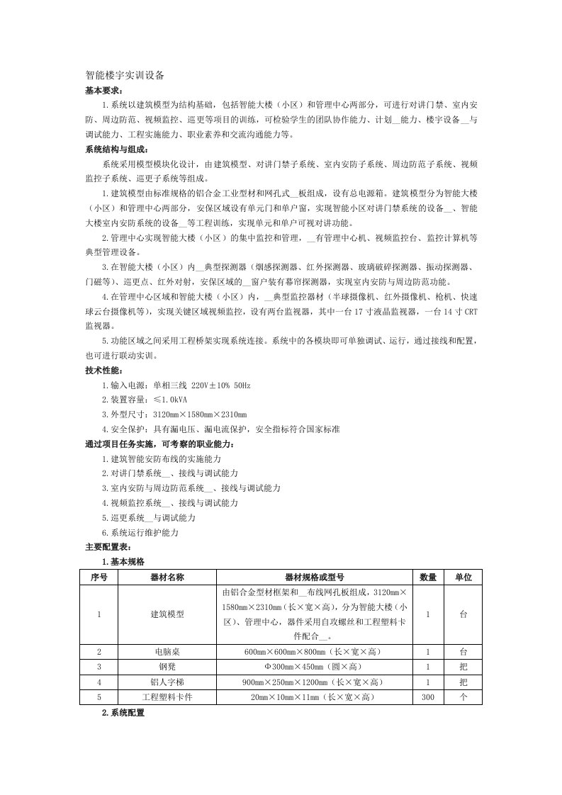 智能楼宇实训设备