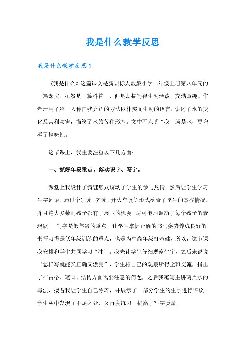 我是什么教学反思