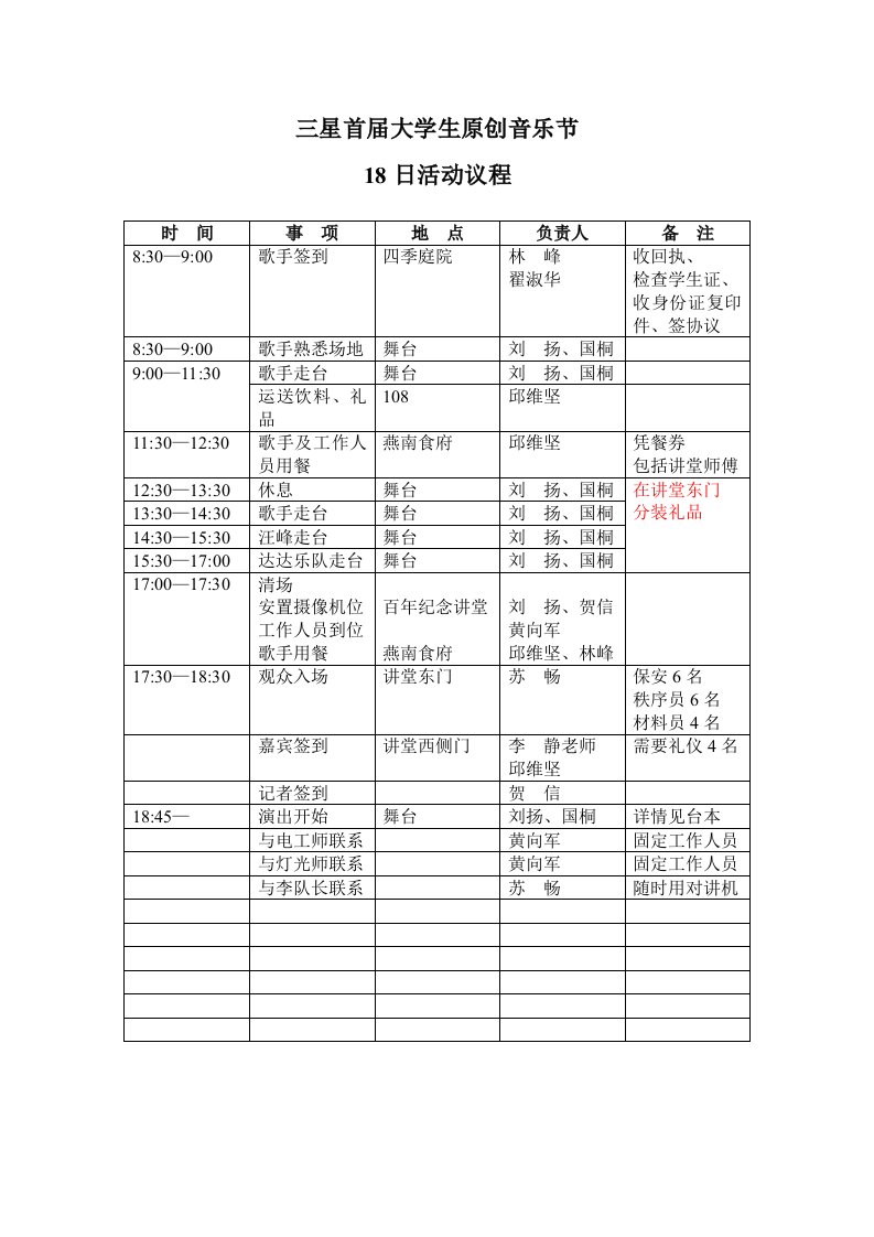 精品文档-18日日程