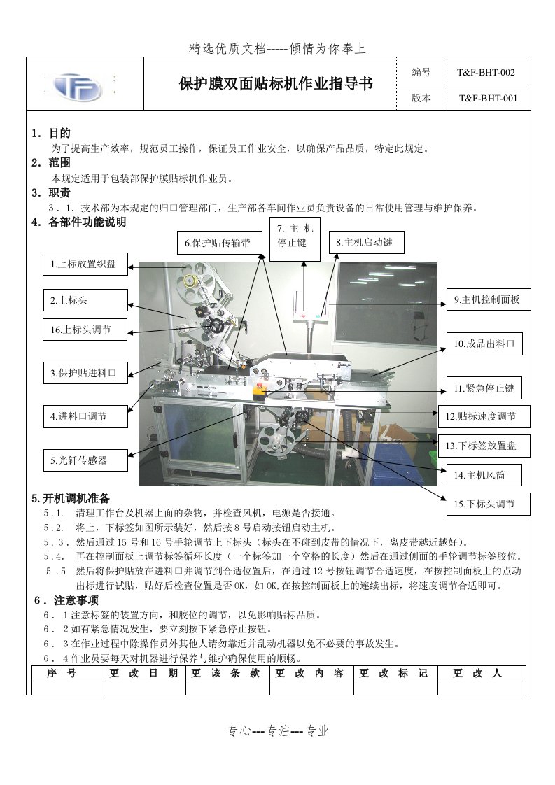 贴标机作业指导书(共6页)