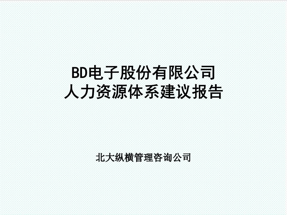 电子行业-BD电子股份有限公司人力资源体系建议报告