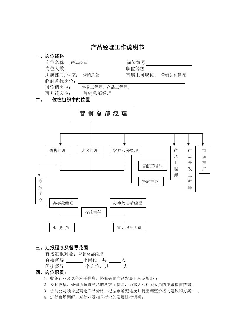 产品经理工作说明书