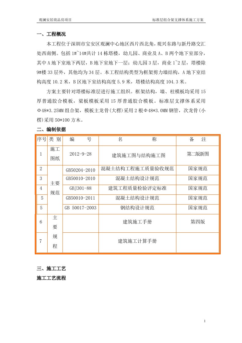 标准层组合架支撑体系的施工方案