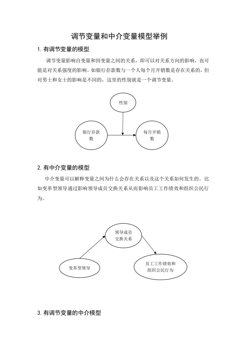 调节变量和中介变量模型举例