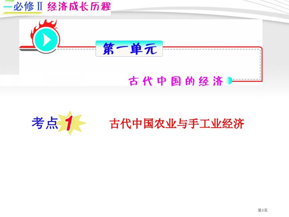 夺冠之路福建专用高考历史一轮复习第1单元考点1古代中国的农业与手工业经济人民版必修名师公开课一等奖省优质课赛课获奖课件