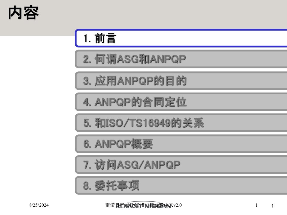 2021年度雷诺日产ANPQP培训概要篇中文v2.0讲义