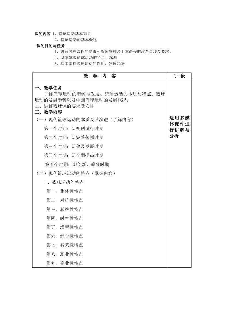 初中篮球教学教案全集