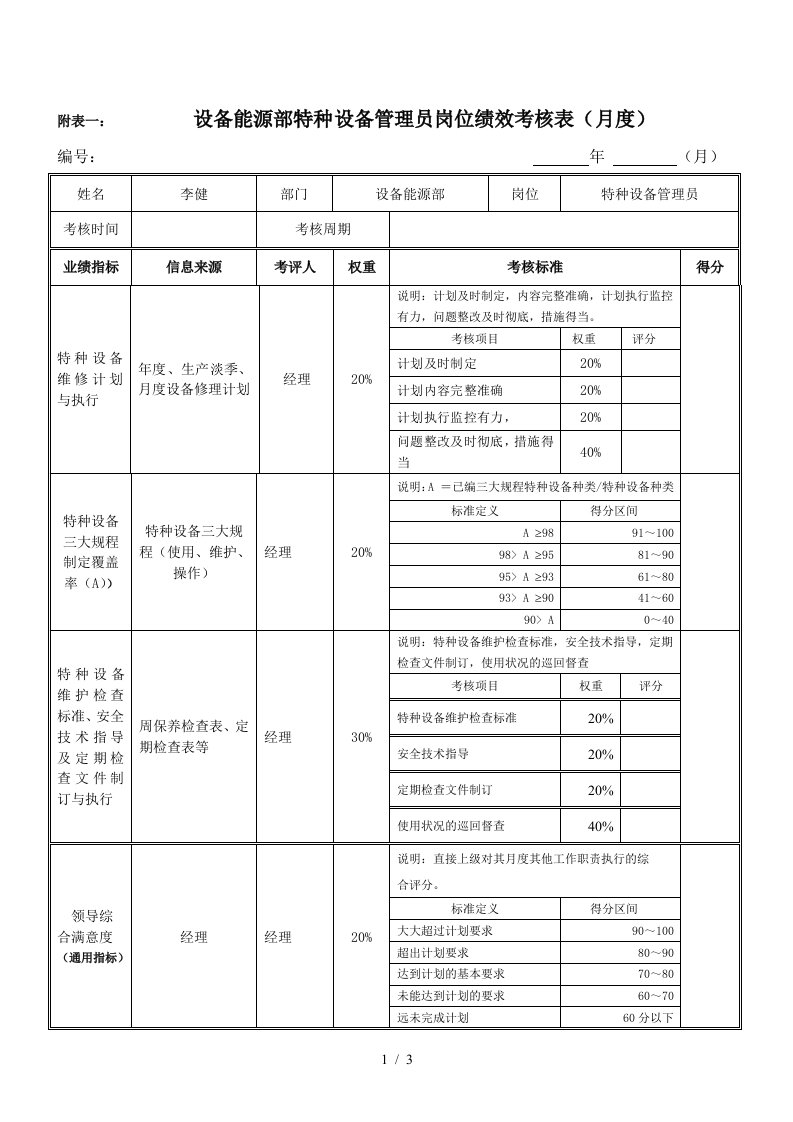 绩效考核指标王荣中