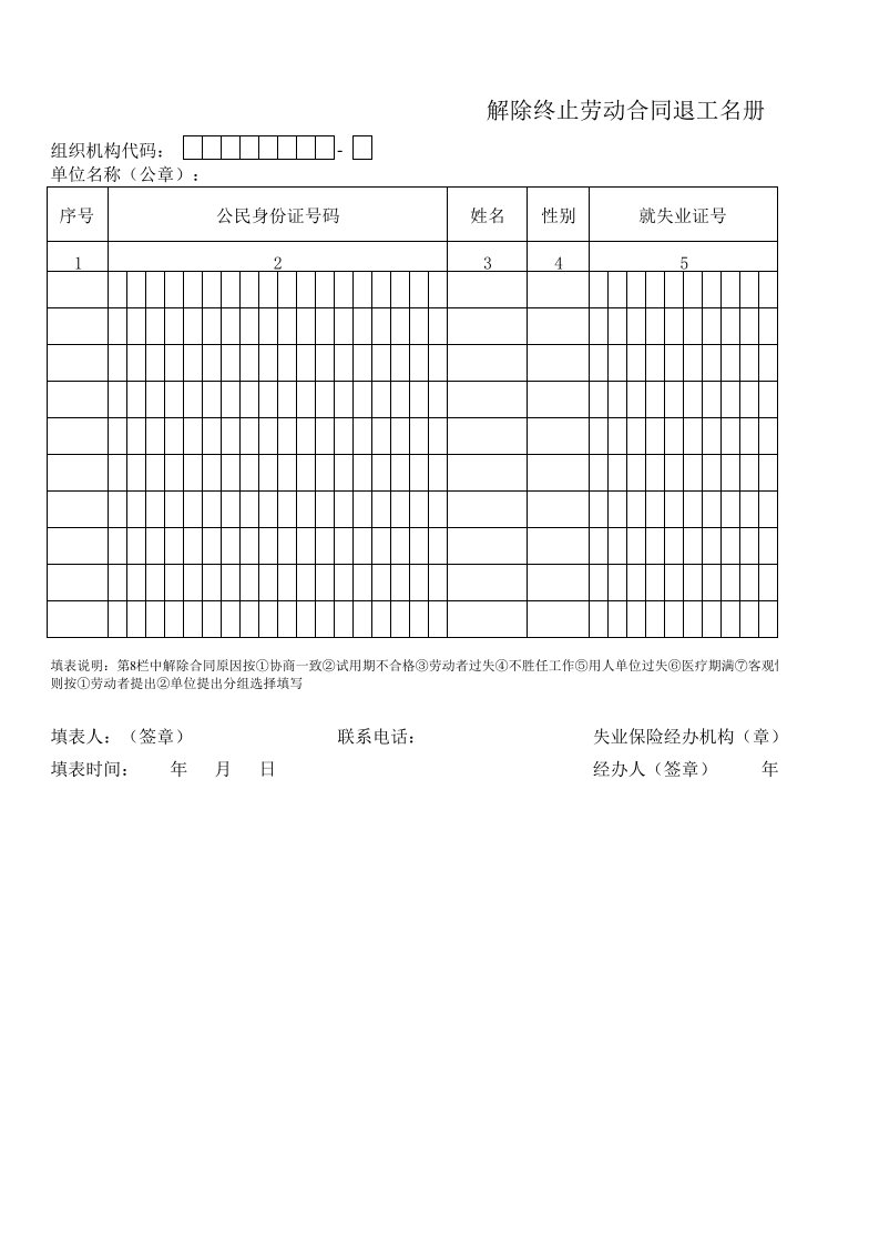 《解除终止劳动合同退工名册.》