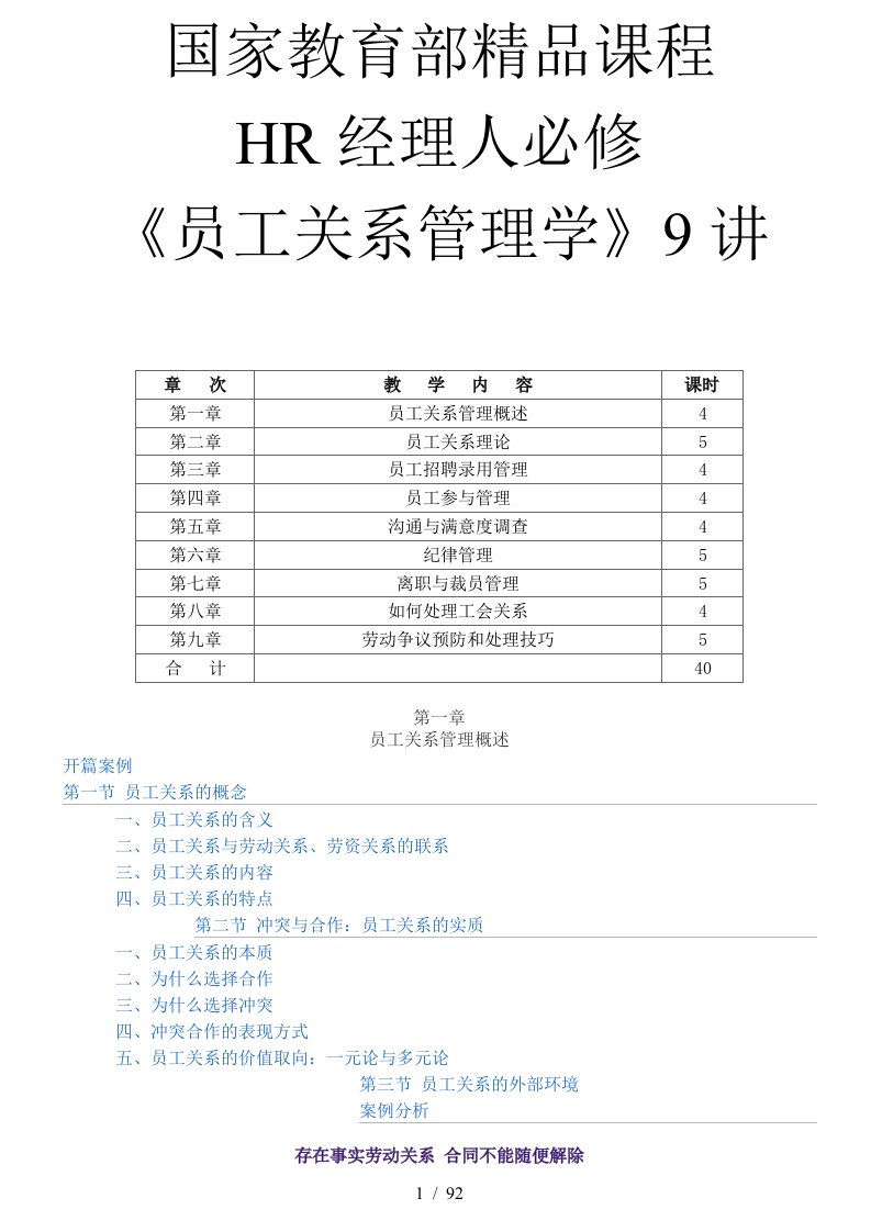 HR经理人必修课员工关系管理学