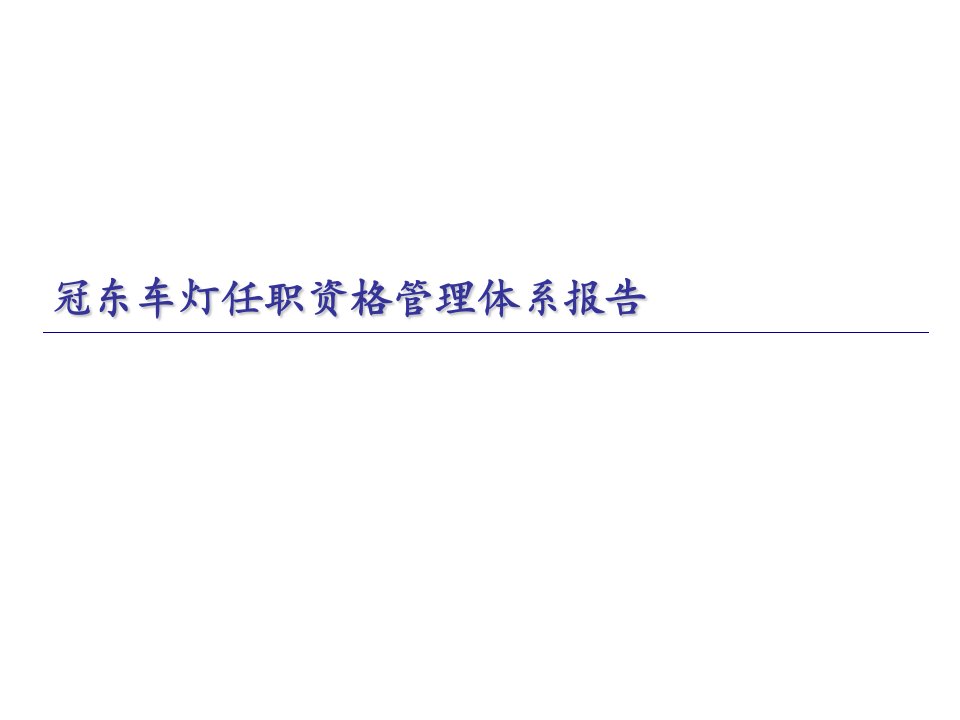 冠东车灯：任职资格管理体系报告