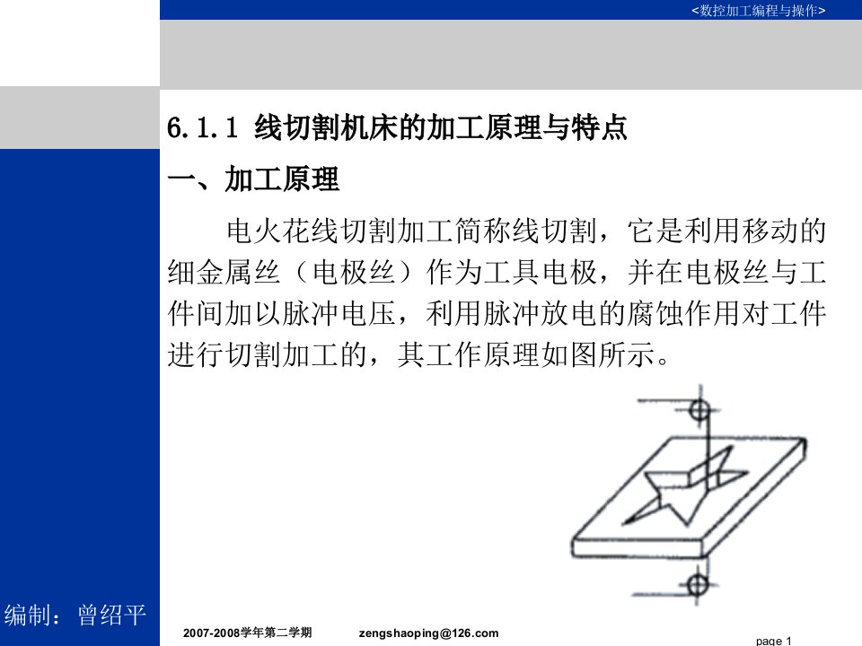 数控加工编程与操作第六章线切割加工