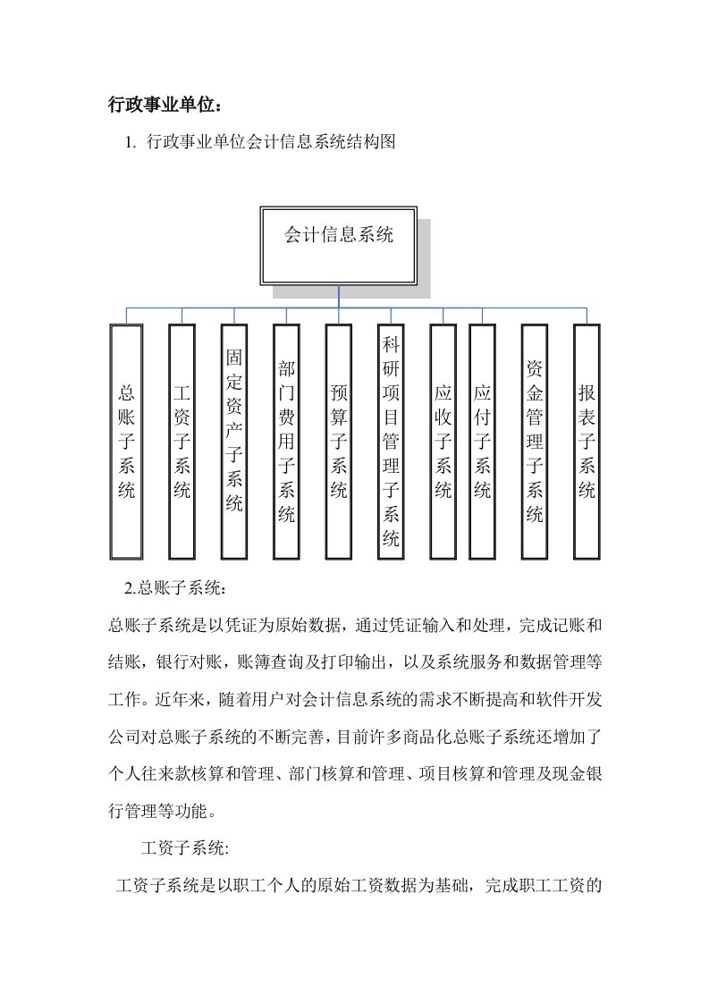 会计信息系统行政事业单位