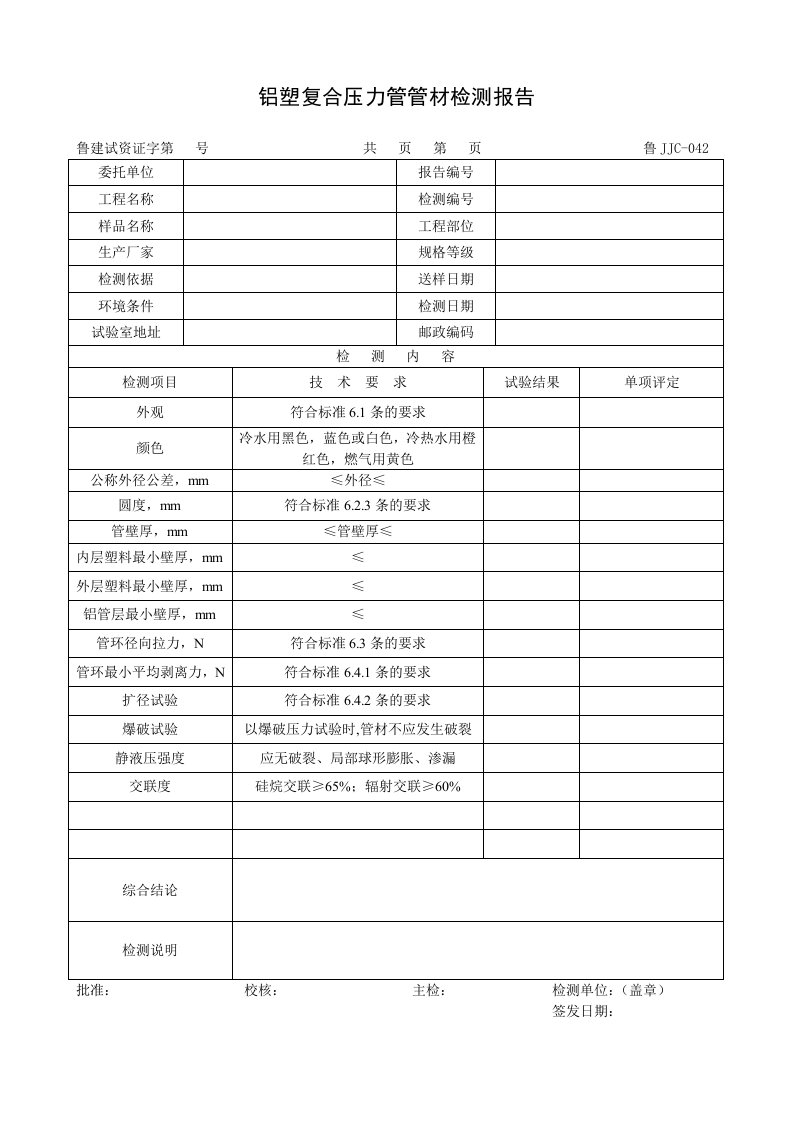 EQ情商-铝塑复合压力管管材检测报告