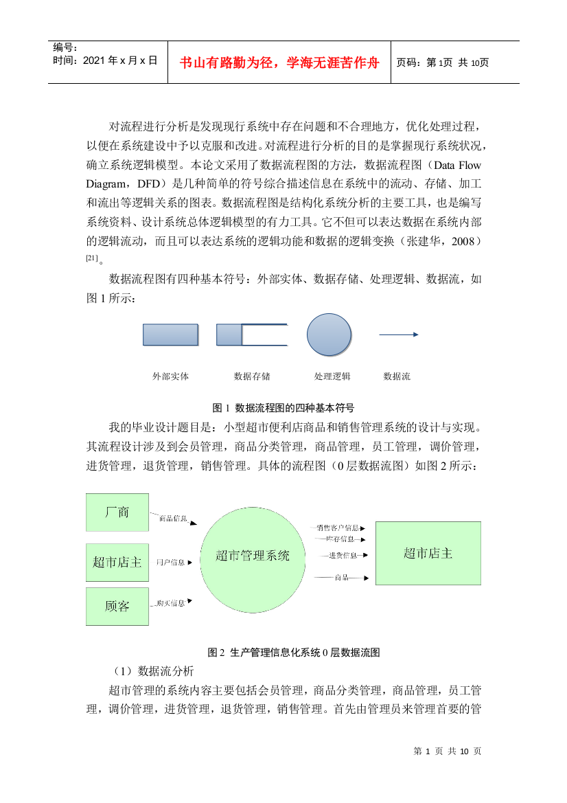 超市管理数据流图报告样本