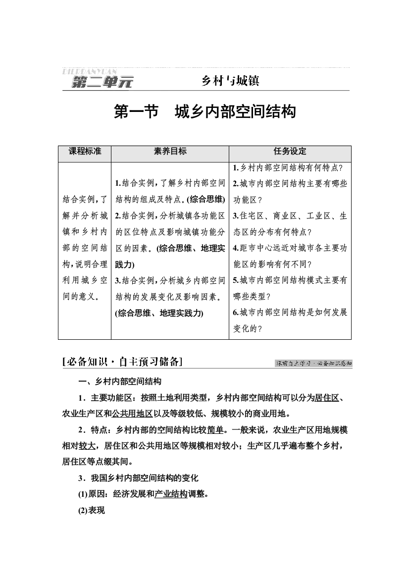 2021-2022学年新教材鲁教版地理必修第二册学案：第2单元