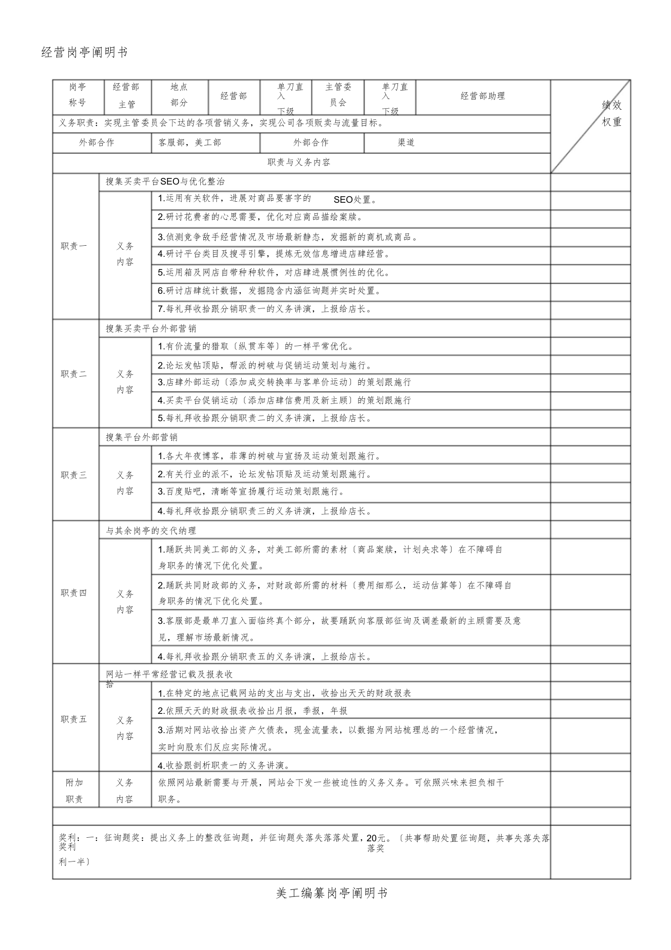 【精编】淘宝各岗位说明书