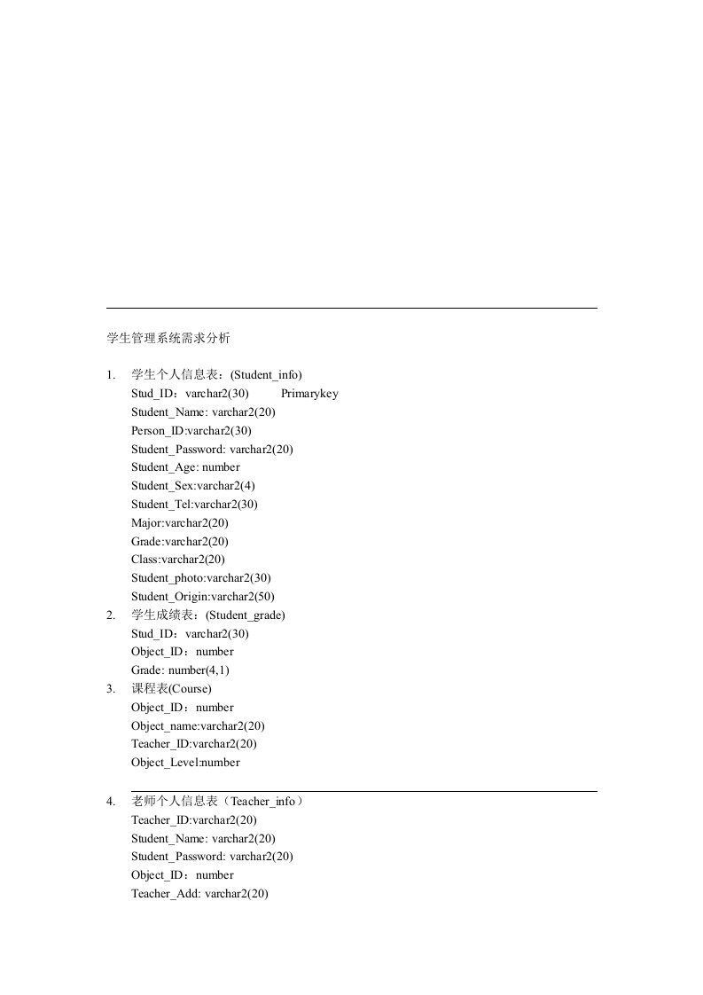 学生成绩管理系统需求分析以及数据库设计