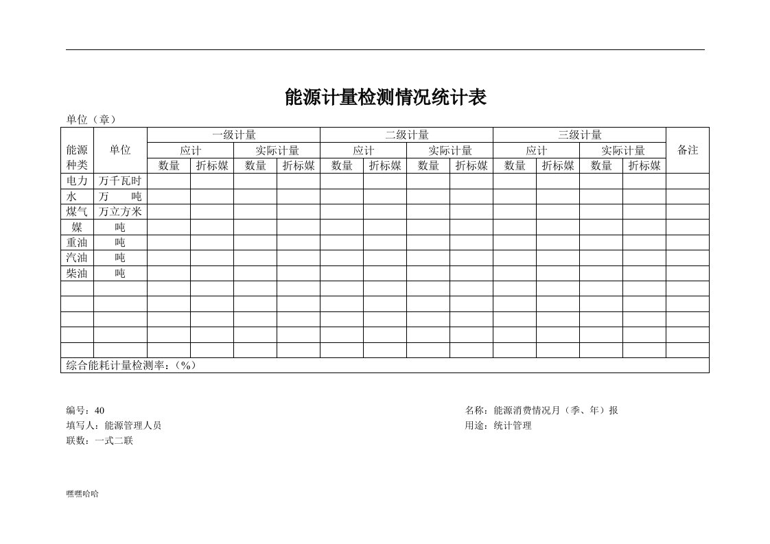 能源计量检测情况统计表-精选