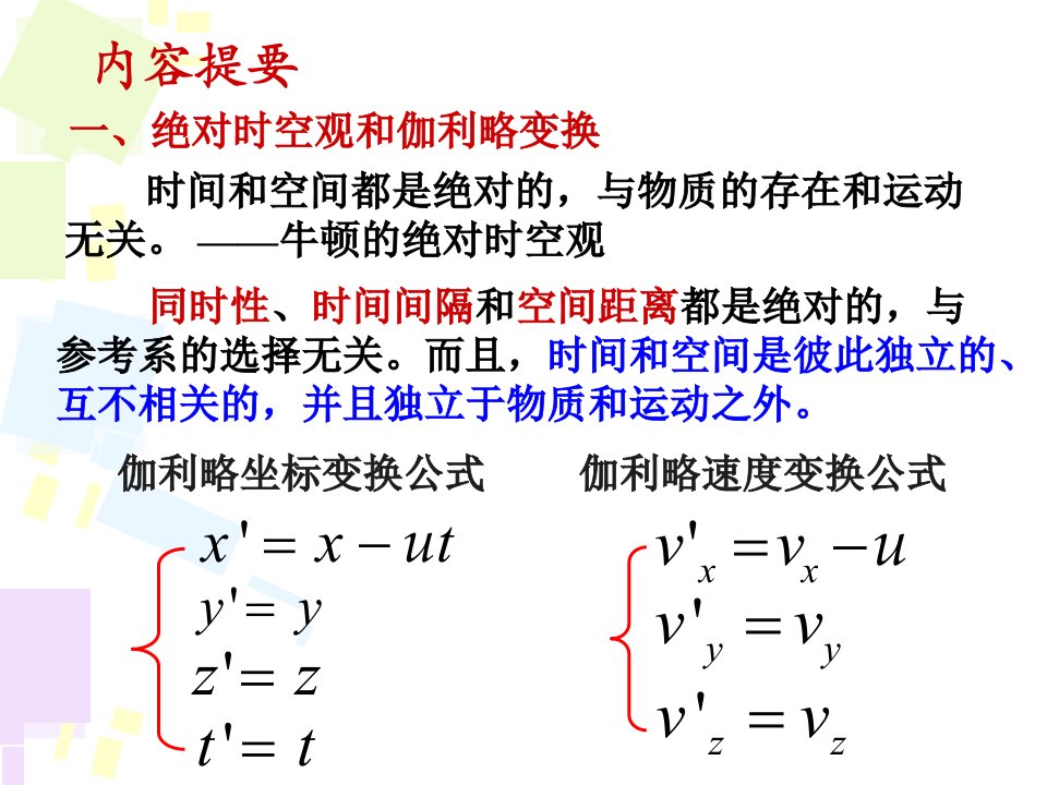 武汉理工大学相对论总结ppt课件