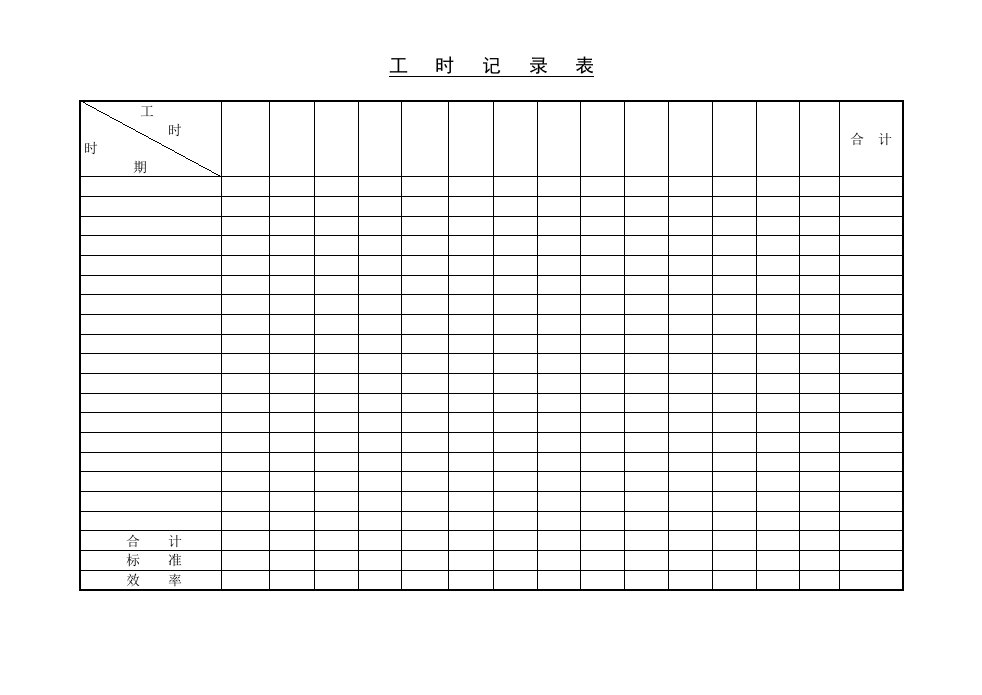 工时记录表