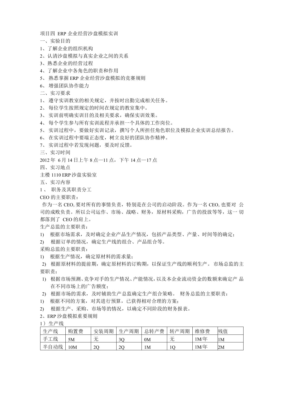 ERP沙盘模拟实训报告