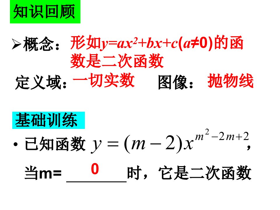 数学教学课件二次函数单元复习