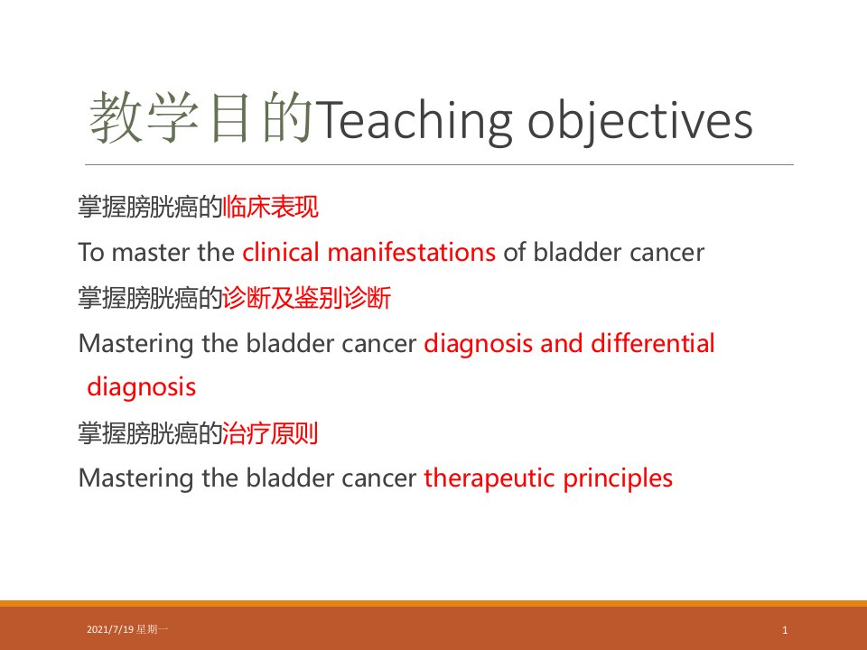 医学专题泌尿外科膀胱癌教学查房