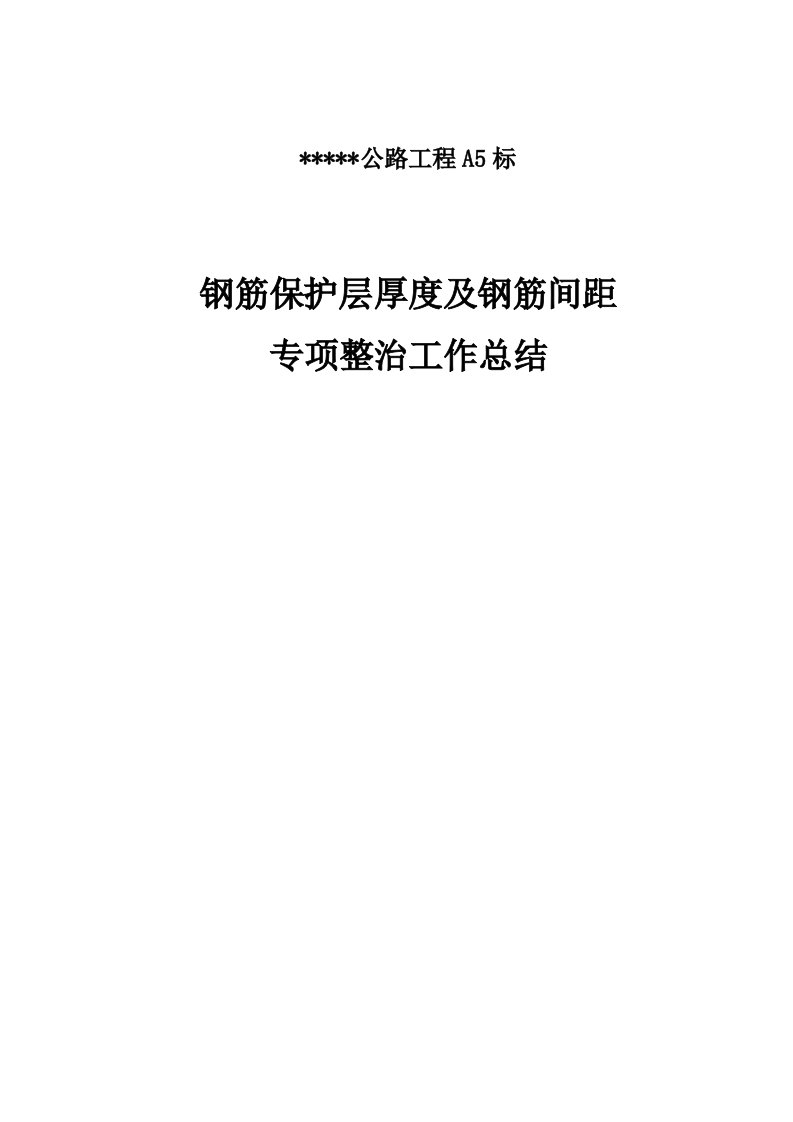 A5标钢筋保护层及间距专项检查总结