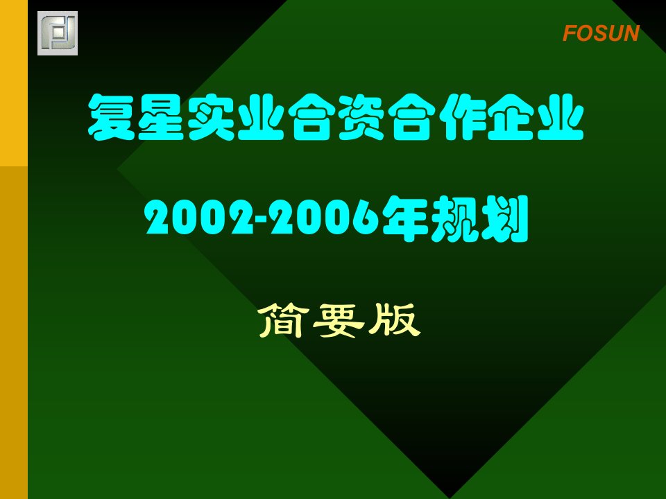 XX实业合资合作企业2002-某某年规划简要版