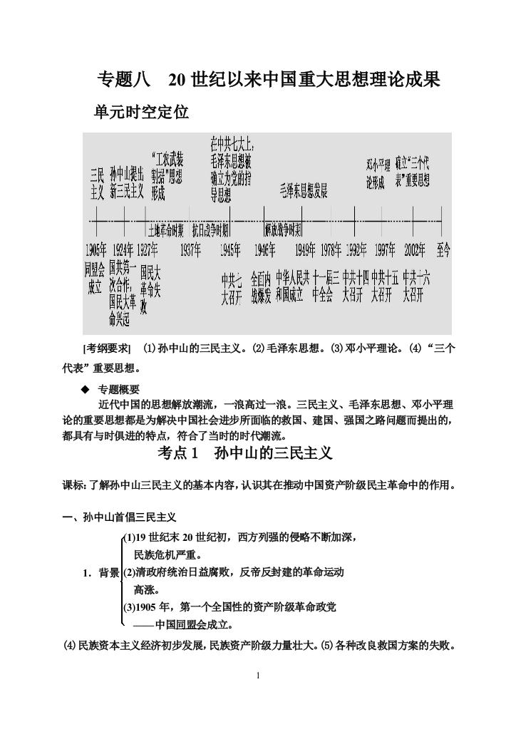 专题8--20世纪以来中国重大思想理论成果