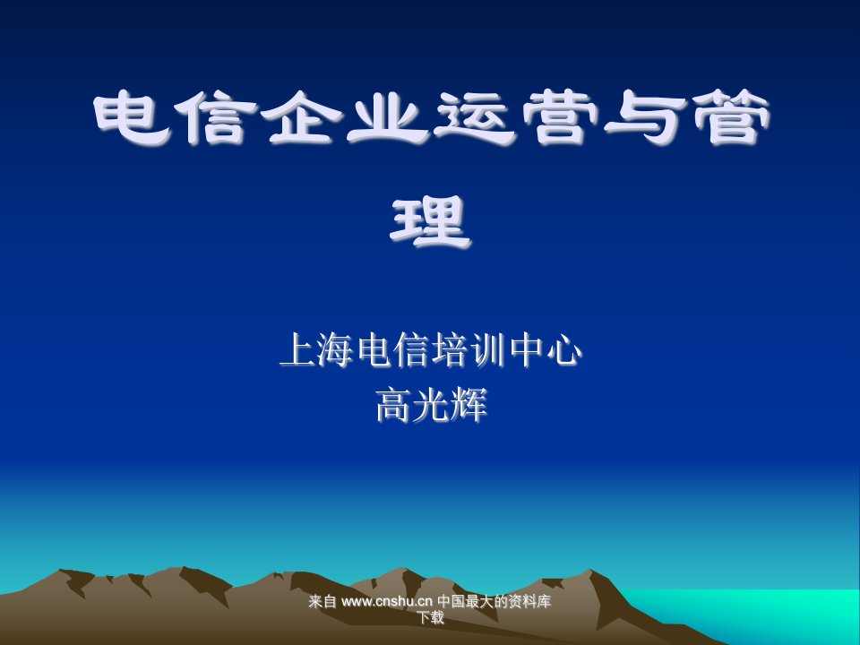 电信企业运营与管理(ppt