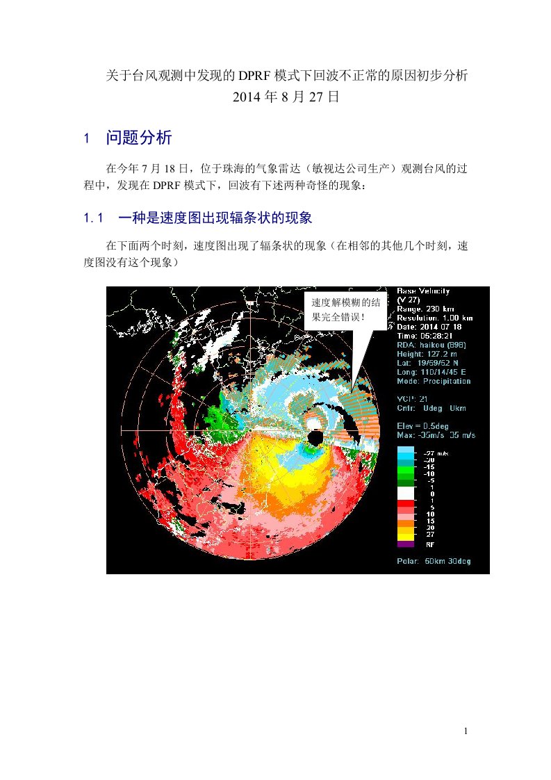 关于台风观测中发现的DPRF模式下回波不正常的原因初步分析_2014年8月27日