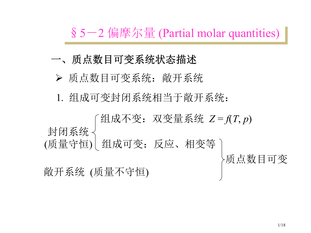 15偏摩尔量-化学势清华大学理化学朱文涛省公开课金奖全国赛课一等奖微课获奖PPT课件